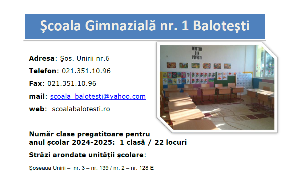 prezentare clase pregatitoare
