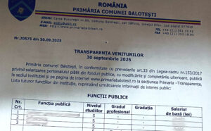 Primăria Balotești - salarii și indemnizații