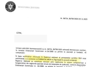 Adresa Ministerul Justiției - Fundatia ARCH